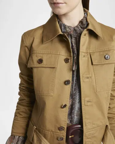 Saint Laurent Collared Button Down Belted Jacket | Thumbnail 5 Saint Laurent Collared Button Down Belted Jacket | Thumbnail 5