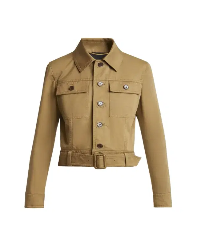 Collared Button Down Belted Jacket