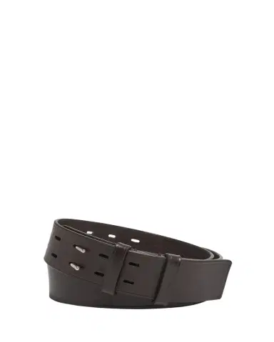 Dries Van Noten Men's Double-Prong Calf Leather Belt | Thumbnail 1