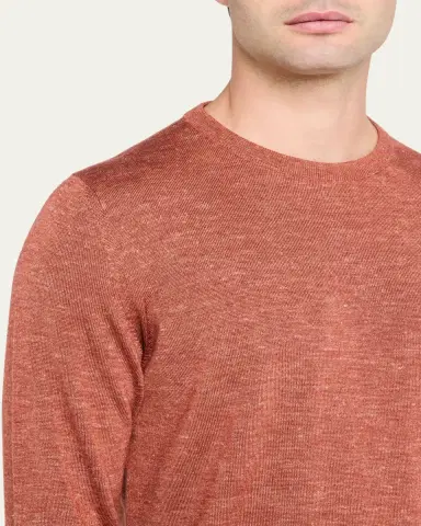 Kiton Men's Cashmere and Linen Crewneck Sweater | Thumbnail 5 Kiton Men's Cashmere and Linen Crewneck Sweater | Thumbnail 5
