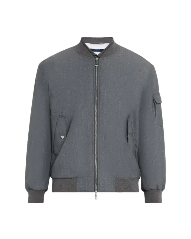 KNT Men's Zip-Front Wool Bomber Jacket