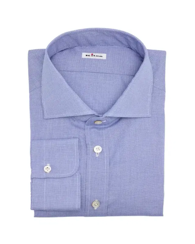 Men's Cotton Micro-Houndstooth Dress Shirt