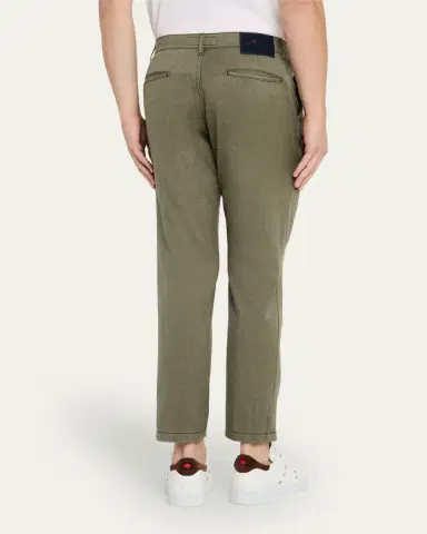 Kiton Men's Washed Wool Slim Four-Pocket Pants | Thumbnail 3 Kiton Men's Washed Wool Slim Four-Pocket Pants | Thumbnail 3