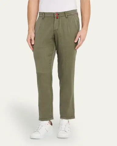 Kiton Men's Washed Wool Slim Four-Pocket Pants | Thumbnail 4 Kiton Men's Washed Wool Slim Four-Pocket Pants | Thumbnail 4