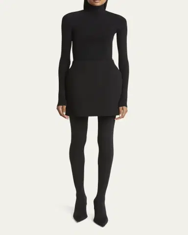 Balenciaga Hourglass Wool Mini Skirt | Thumbnail 2