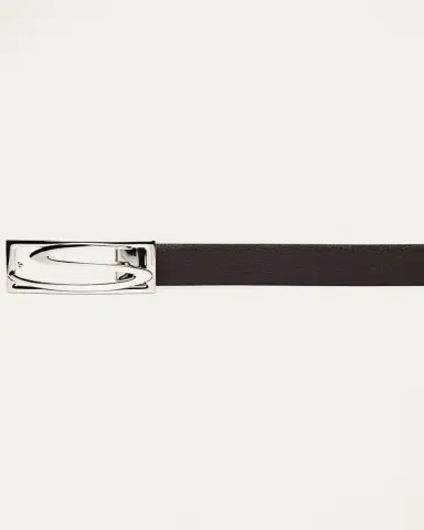 Santoni Men's Rectangle S-Buckle Reversible Leather Belt | Thumbnail 3