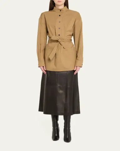 Saint Laurent Half-Buttoned Belted Tunic | Thumbnail 2 Saint Laurent Half-Buttoned Belted Tunic | Thumbnail 2