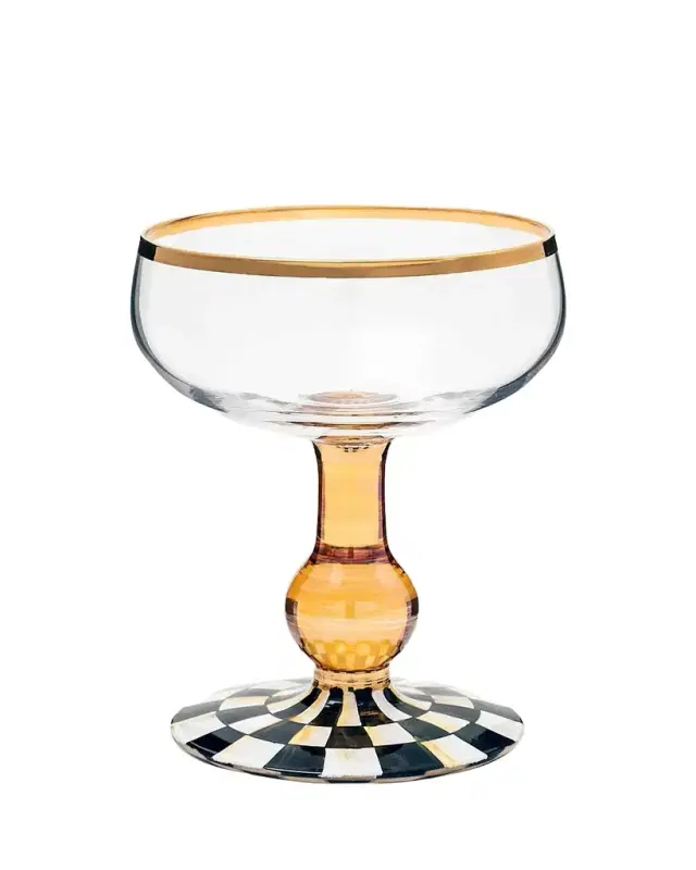 MacKenzie-Childs Courtly Check Coupe Glass