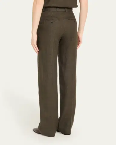 Loro Piana Goldie Structured Linen Wool Trousers | Thumbnail 3