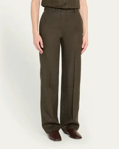 Loro Piana Goldie Structured Linen Wool Trousers | Thumbnail 4
