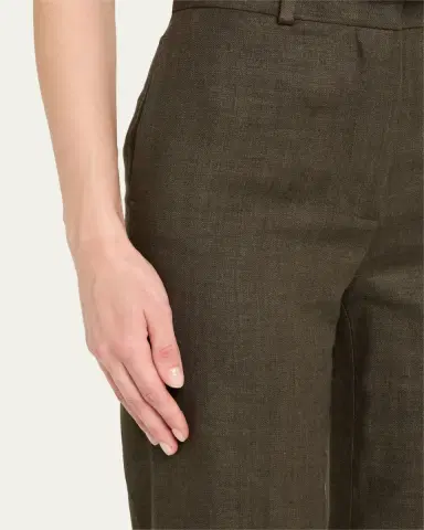 Loro Piana Goldie Structured Linen Wool Trousers | Thumbnail 5