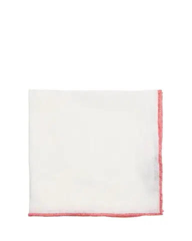 Rosi Collection Men's Linen Contrast-Trim Pocket Square | Thumbnail 1