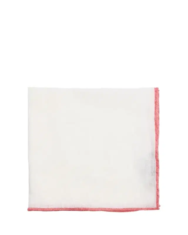 Rosi Collection Men's Linen Contrast-Trim Pocket Square