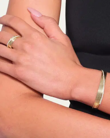 Lana 14K Yellow Gold Flawless Planet Bangle | Thumbnail 2