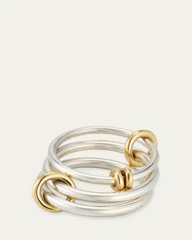 Spinelli Kilcollin Raneth SG Gris Three Link Ring in Sterling Silver with Grey Diamond Accents | Thumbnail 3