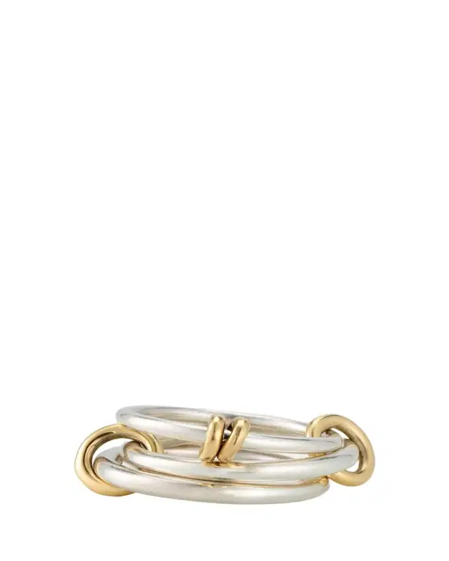 Spinelli Kilcollin Raneth SG Gris Three Link Ring in Sterling Silver with Grey Diamond Accents