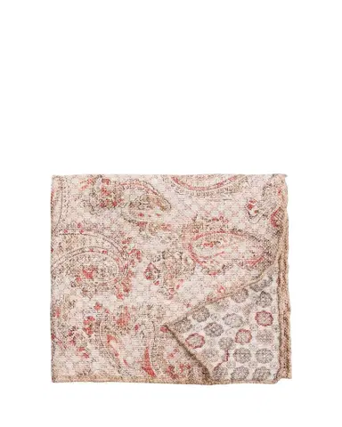 Rosi Collection Men's Linen and Silk Paisley Pocket Square | Thumbnail 1 Rosi Collection Men's Linen and Silk Paisley Pocket Square | Thumbnail 1