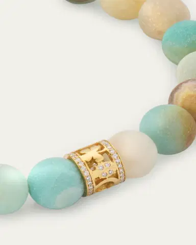 Sydney Evan 14K Yellow Gold Lucky Rondelle Amazonite Bracelet | Thumbnail 3 Sydney Evan 14K Yellow Gold Lucky Rondelle Amazonite Bracelet | Thumbnail 3