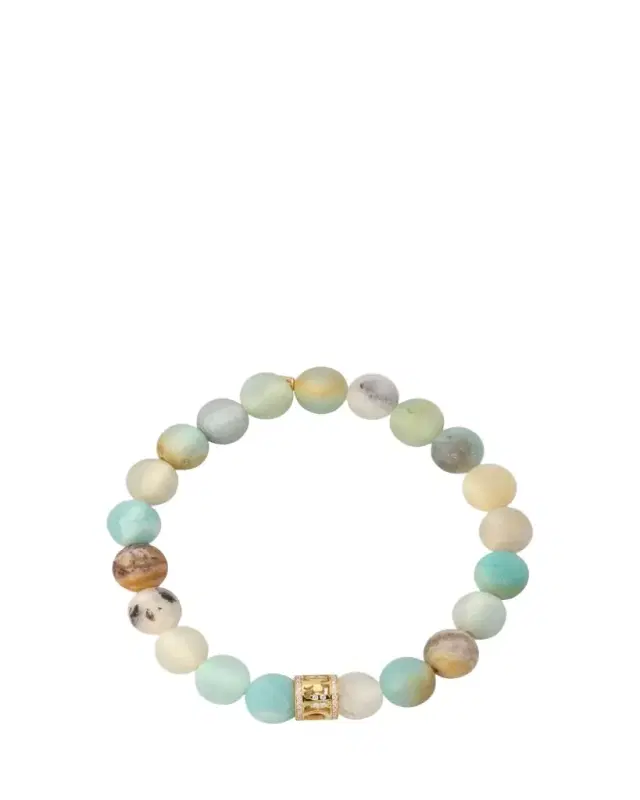 Sydney Evan 14K Yellow Gold Lucky Rondelle Amazonite Bracelet