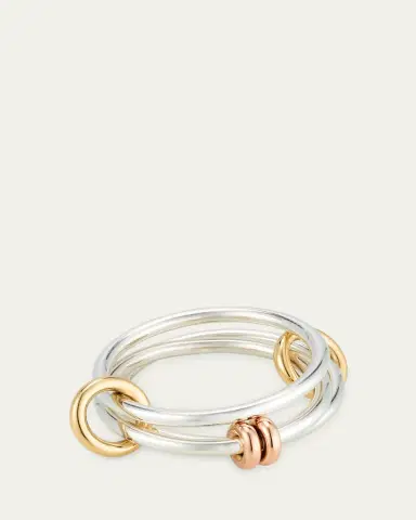 Spinelli Kilcollin Acacia SG Three Link Ring in Sterling Silver with Yellow Gold and Rose Gold | Thumbnail 3 Spinelli Kilcollin Acacia SG Three Link Ring in Sterling Silver with Yellow Gold and Rose Gold | Thumbnail 3
