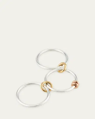 Spinelli Kilcollin Acacia SG Three Link Ring in Sterling Silver with Yellow Gold and Rose Gold | Thumbnail 4 Spinelli Kilcollin Acacia SG Three Link Ring in Sterling Silver with Yellow Gold and Rose Gold | Thumbnail 4