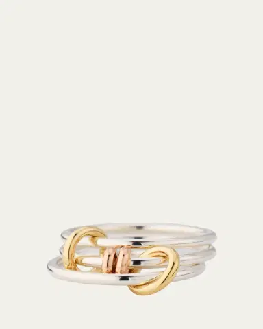 Spinelli Kilcollin Acacia SG Three Link Ring in Sterling Silver with Yellow Gold and Rose Gold | Thumbnail 5 Spinelli Kilcollin Acacia SG Three Link Ring in Sterling Silver with Yellow Gold and Rose Gold | Thumbnail 5