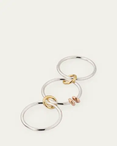 Spinelli Kilcollin Acacia SG Three Link Ring in Sterling Silver with Yellow Gold and Rose Gold | Thumbnail 8 Spinelli Kilcollin Acacia SG Three Link Ring in Sterling Silver with Yellow Gold and Rose Gold | Thumbnail 8