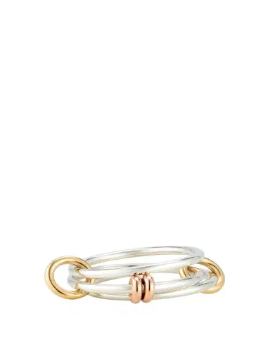 Spinelli Kilcollin Acacia SG Three Link Ring in Sterling Silver with Yellow Gold and Rose Gold | Thumbnail 1 Spinelli Kilcollin Acacia SG Three Link Ring in Sterling Silver with Yellow Gold and Rose Gold | Thumbnail 1