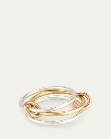 Spinelli Kilcollin Solarium SY Three Link Ring in Sterling Silver and 18K Yellow Gold Connectors | Thumbnail 4 Spinelli Kilcollin Solarium SY Three Link Ring in Sterling Silver and 18K Yellow Gold Connectors | Thumbnail 4