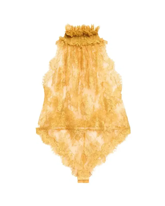 Sleeveless High-Neck Lace Bodysuit