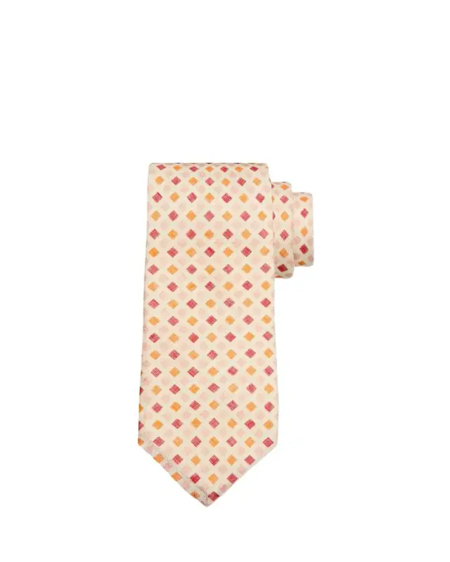 Men's Diamond-Print Linen Tie