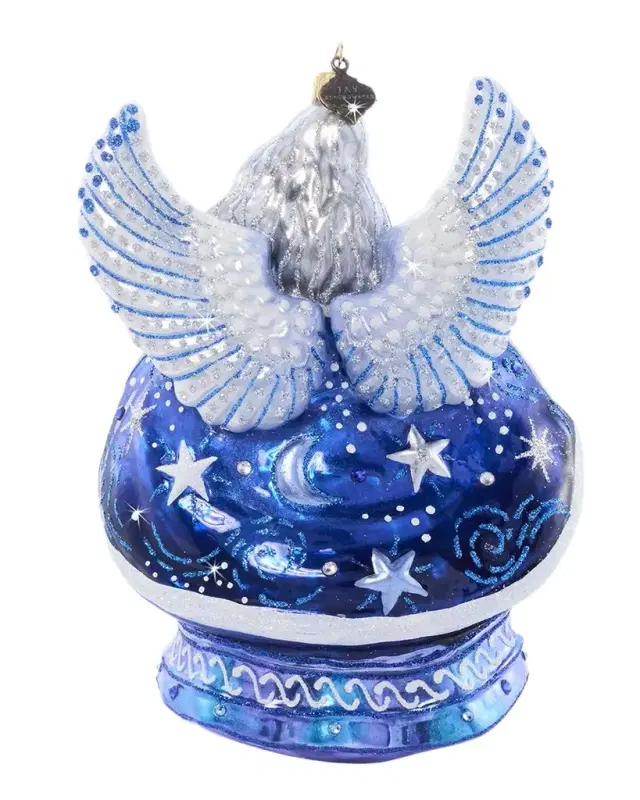 Jay Strongwater Night Angel Glass Christmas Ornament