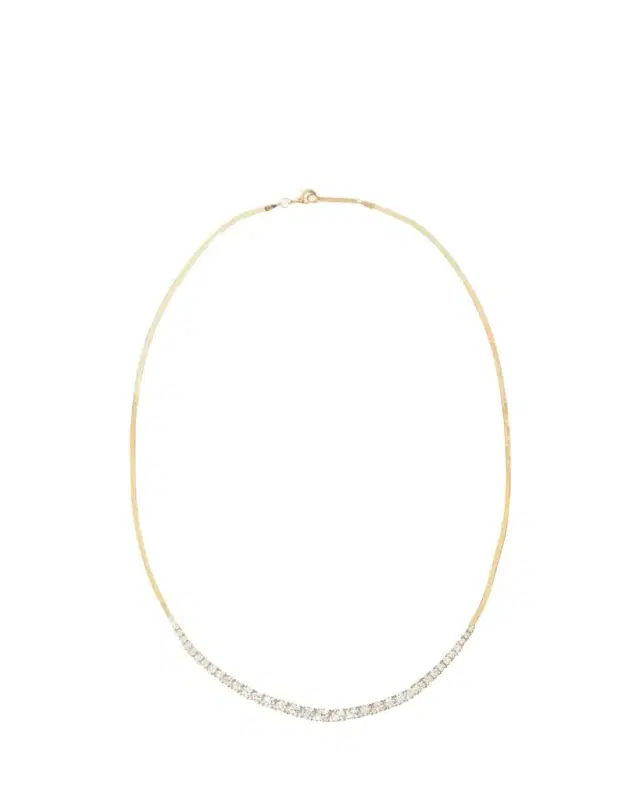 14K Gold Flawless Graduating Diamond Tennis Necklace