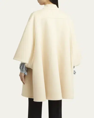 Valentino Garavani Bow Three-Quarter Sleeve Wool Cashmere Cape | Thumbnail 3