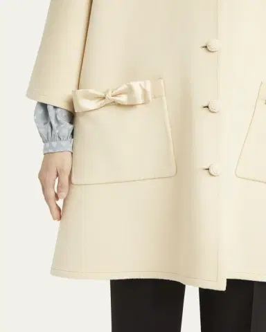 Valentino Garavani Bow Three-Quarter Sleeve Wool Cashmere Cape | Thumbnail 5