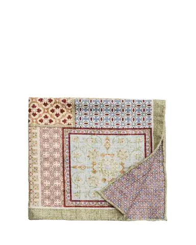 Rosi Collection Men's Silk Double-Face Patchwork Pocket Square | Thumbnail 1