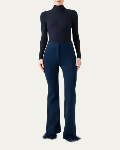 Akris Faris Side-Stripe Techno Neoprene Bootcut Pants | Thumbnail 2 Akris Faris Side-Stripe Techno Neoprene Bootcut Pants | Thumbnail 2