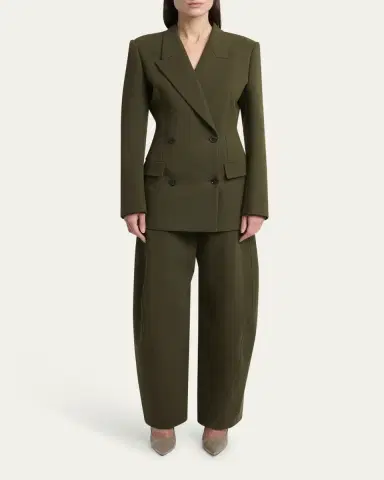 Alaïa Tailored Double-Breasted Cotton Blazer | Thumbnail 2 Alaïa Tailored Double-Breasted Cotton Blazer | Thumbnail 2