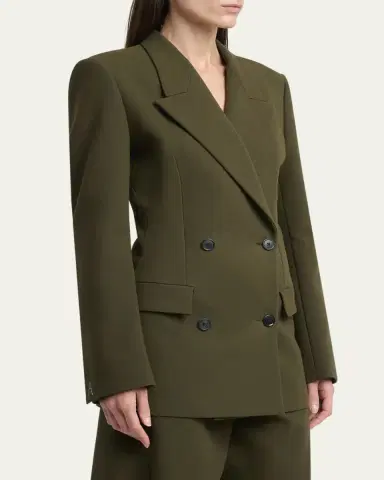 Alaïa Tailored Double-Breasted Cotton Blazer | Thumbnail 4 Alaïa Tailored Double-Breasted Cotton Blazer | Thumbnail 4