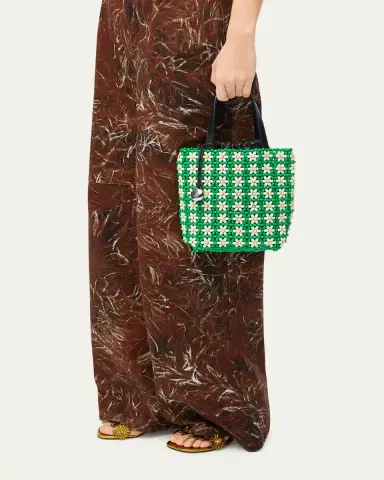 Loewe Mini Flower Beaded Tote Bag in Acetate | Thumbnail 2 Loewe Mini Flower Beaded Tote Bag in Acetate | Thumbnail 2