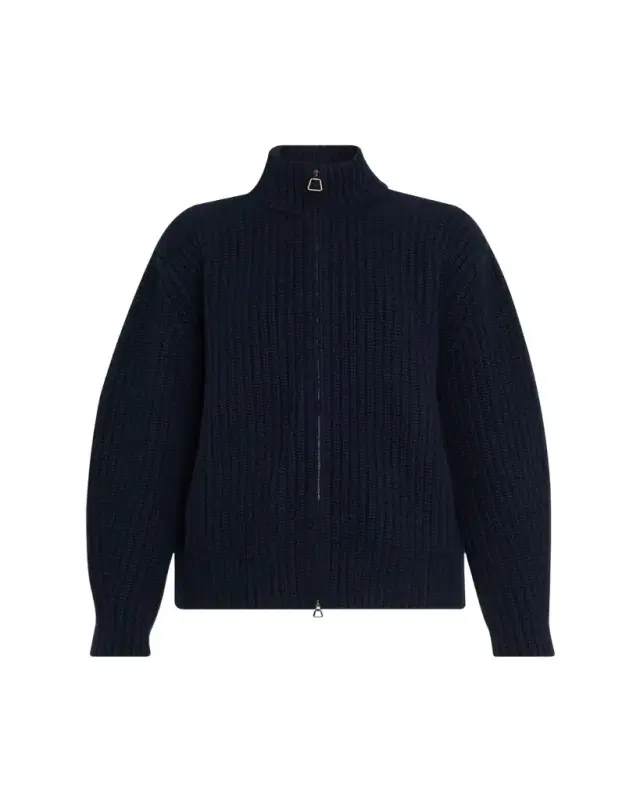 Akris Chunky Cashmere Knit Oversized Zip Cardigan