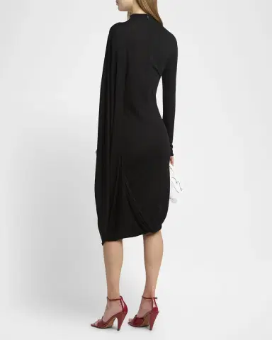 Stella McCartney High Neck Cape Viscose Dress | Thumbnail 2 Stella McCartney High Neck Cape Viscose Dress | Thumbnail 2