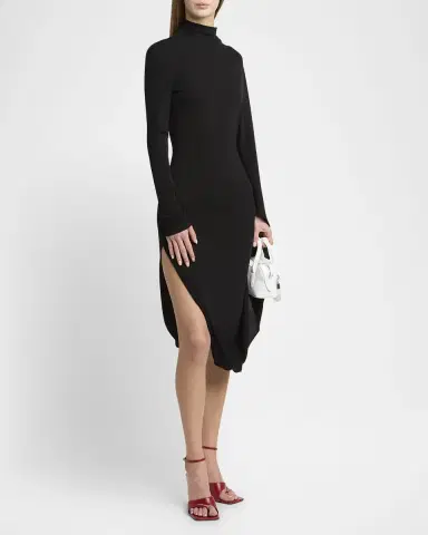 Stella McCartney High Neck Cape Viscose Dress | Thumbnail 3 Stella McCartney High Neck Cape Viscose Dress | Thumbnail 3