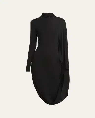 Stella McCartney High Neck Cape Viscose Dress | Thumbnail 5 Stella McCartney High Neck Cape Viscose Dress | Thumbnail 5