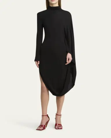 Stella McCartney High Neck Cape Viscose Dress | Thumbnail 6 Stella McCartney High Neck Cape Viscose Dress | Thumbnail 6