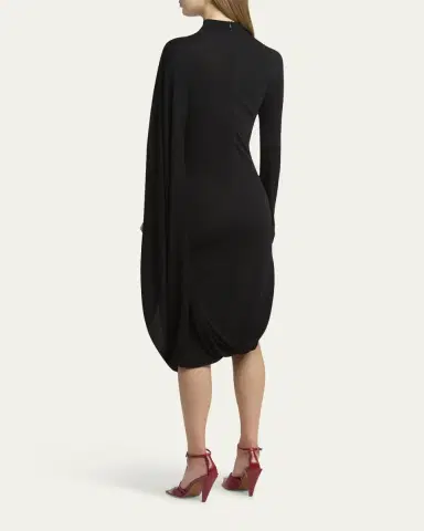 Stella McCartney High Neck Cape Viscose Dress | Thumbnail 7 Stella McCartney High Neck Cape Viscose Dress | Thumbnail 7