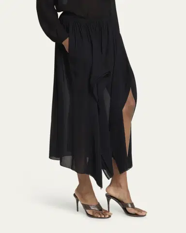 Alaïa Ruffle Slit Pull-On Pants | Thumbnail 4