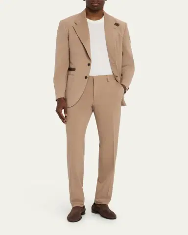 Brioni Men's Silk Leather-Trim Travel Jacket | Thumbnail 2