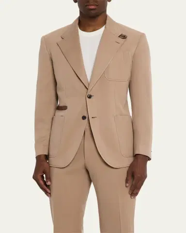Brioni Men's Silk Leather-Trim Travel Jacket | Thumbnail 4