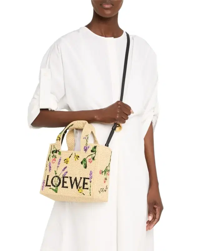 x Paula 's Ibiza Small Flower Tote Bag in Raffia
